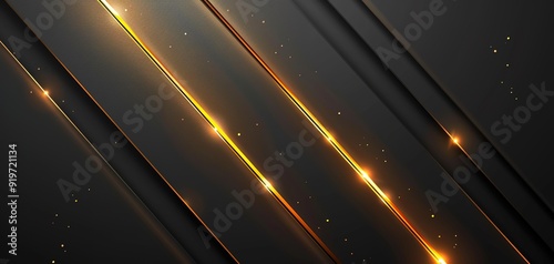 Abstract background with gold lines and glowing particles.