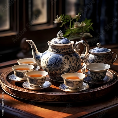 Tea Set on a Tray photo