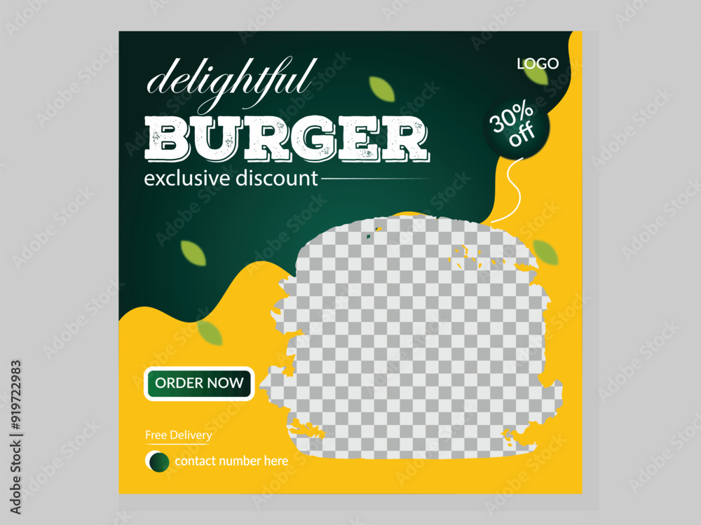 Obraz premium food social media post design, template layout design