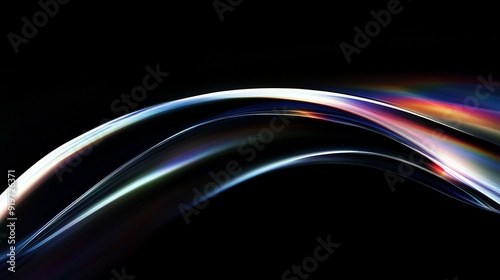 Abstract Rainbow Gradient with White Curved Line on Dark Background