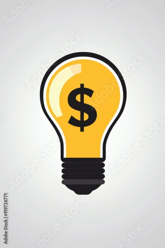 A creative illustration of a light bulb with a dollar sign, symbolizing bright ideas for financial success and innovation.