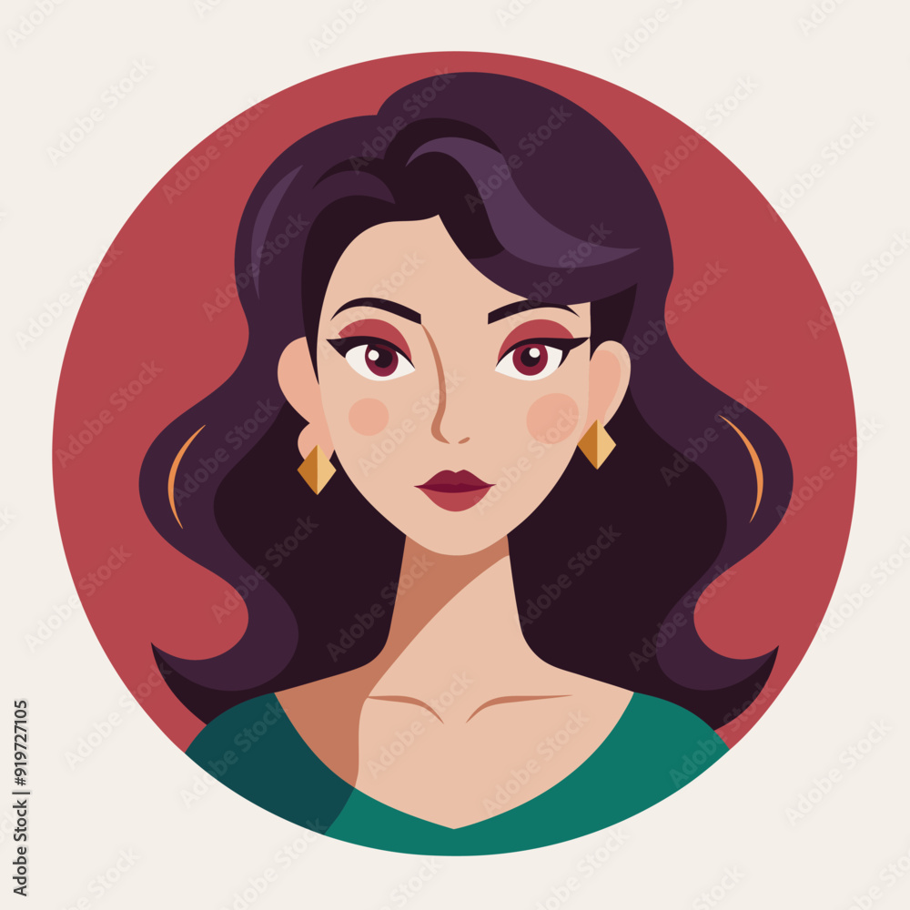 Beauty woman avatar female cartoon profile icon illustration Beauty woman avatar female cartoon profile icon illustration
