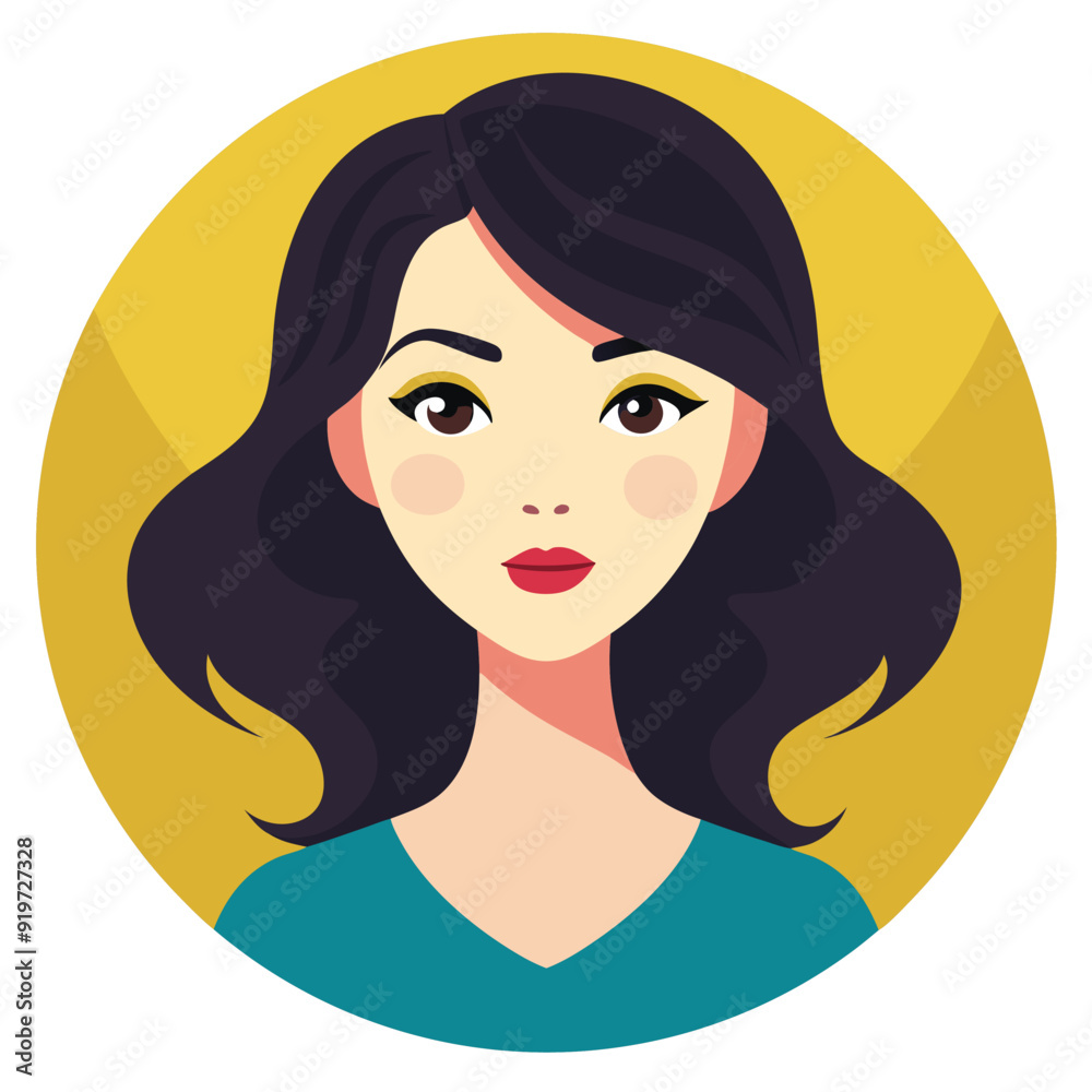 Beauty woman avatar female cartoon profile icon illustration Beauty woman avatar female cartoon profile icon illustration