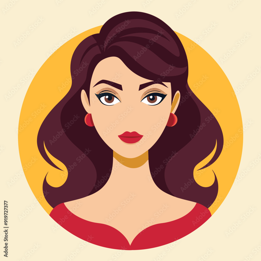 Beauty woman avatar female cartoon profile icon illustration Beauty woman avatar female cartoon profile icon illustration