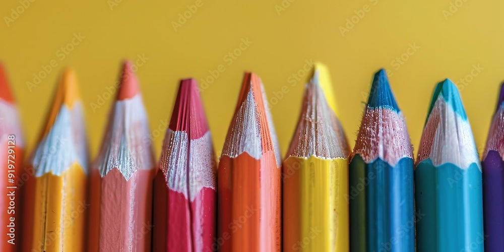 composition of multi-colored pencils composition of multi-colored pencils