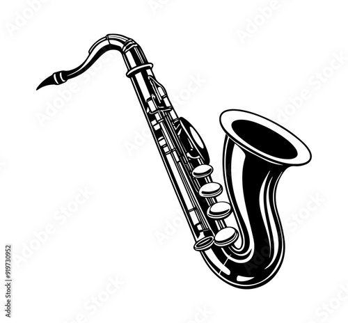 saxophone silhouette vector illustration