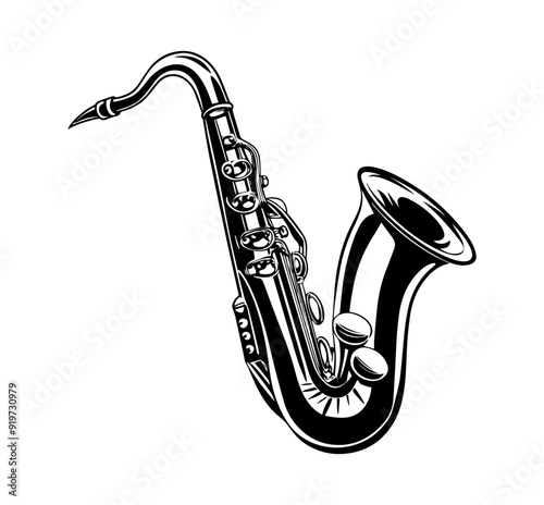 saxophone silhouette vector illustration