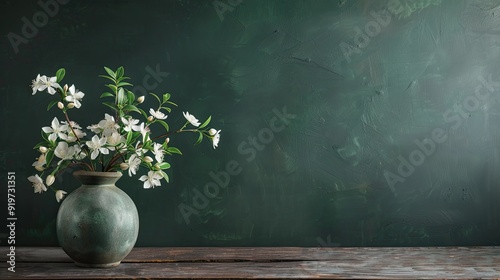 ornamental plants with dark green vases