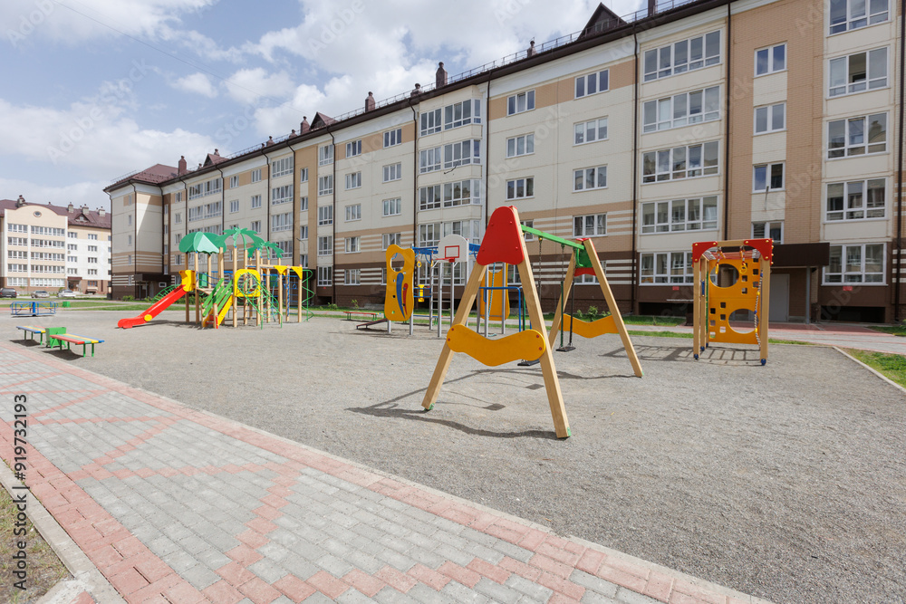 children's playground on the territory of an apartment building children's playground on the territory of an apartment building