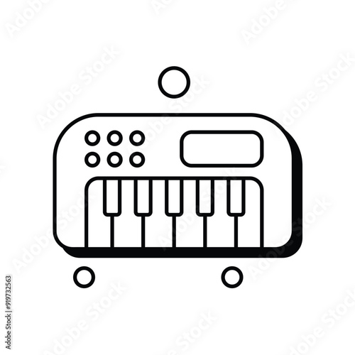 synthesizer line icon with white background vector stock illustration