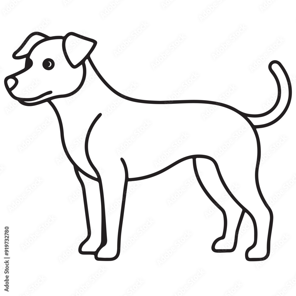 Vector black and white illustration of a sitting dog isolated on a white background. Vector black and white illustration of a sitting dog isolated on a white background.