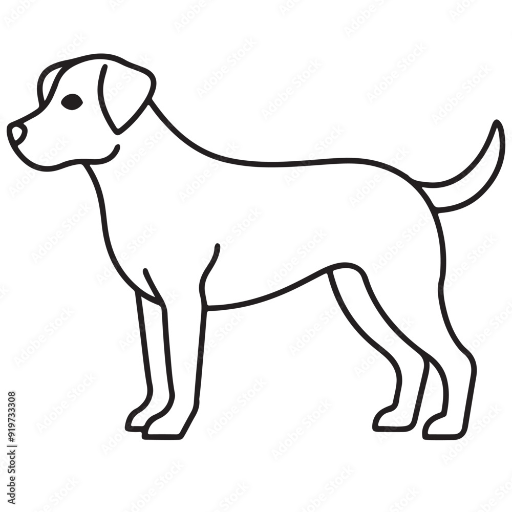 Vector black and white illustration of a sitting dog isolated on a white background. Vector black and white illustration of a sitting dog isolated on a white background.