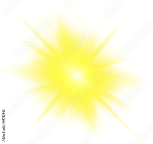 Sun rays, glow light effect, star burst isolated on transparent background, light glowing effect, Sparkle design element, bright flash, Special lens flare light effect