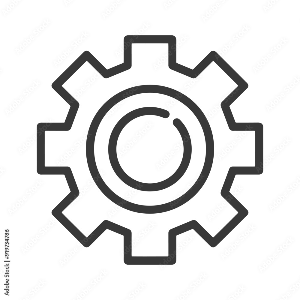 Line Art Illustration of a Gear or Cogwheel Line Art Illustration of a Gear or Cogwheel