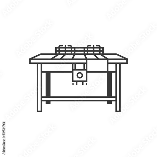 Line art illustration of a gas stove with a single burner