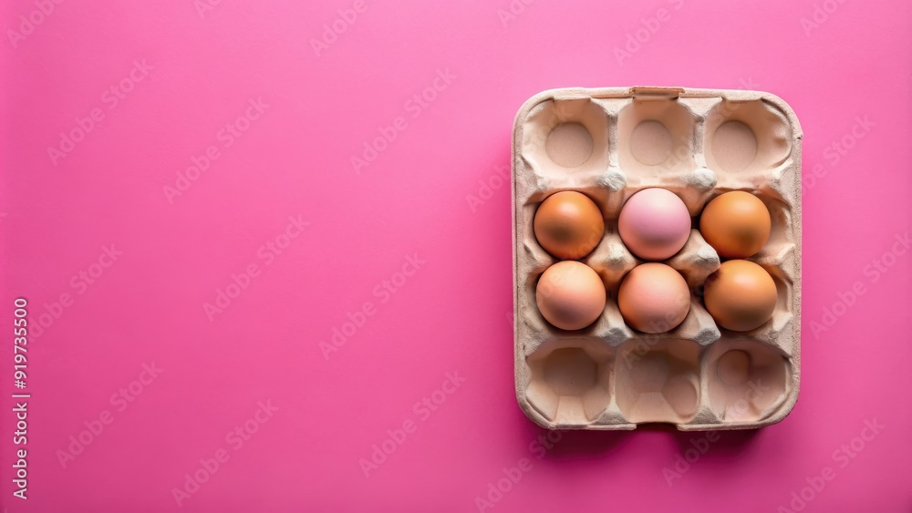 Pink background with a stylish egg carton box, pink, background, egg carton, box, packaging, container, storage, cute Pink background with a stylish egg carton box, pink, background, egg carton, box, packaging, container, storage, cute