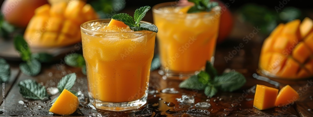 Refreshing Mango Drink with Mint Refreshing Mango Drink with Mint