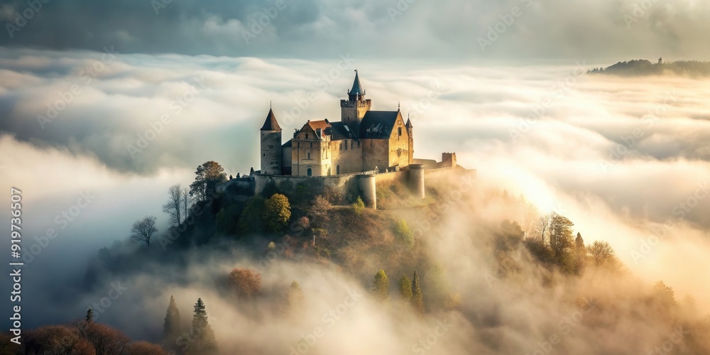 An old castle shrouded in fog , castle, ancient, medieval, fortress, atmosphere, mist, spooky, mysterious, historic, architecture An old castle shrouded in fog , castle, ancient, medieval, fortress, atmosphere, mist, spooky, mysterious, historic, architecture