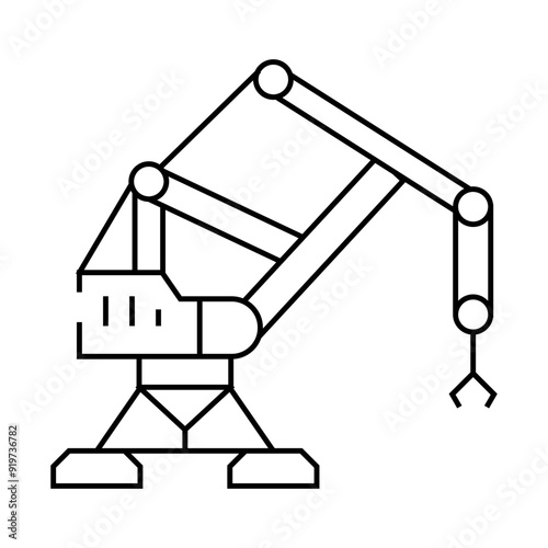 unloading steel production line icon vector. unloading steel production sign. isolated contour symbol black illustration