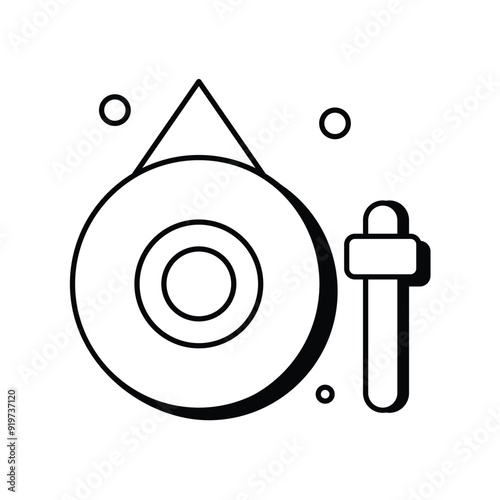 gong line icon with white background vector stock illustration