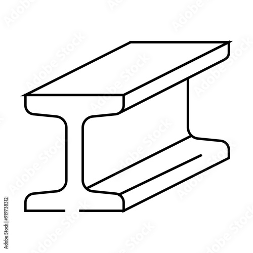 section steel production line icon vector. section steel production sign. isolated contour symbol black illustration