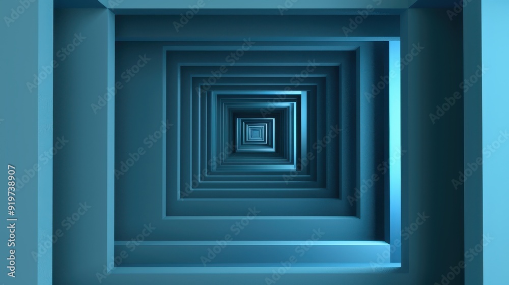 Abstract Blue Tunnel Abstract Blue Tunnel