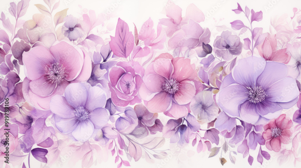 Beautiful arrangement of flowers in soft pastel colors. Rich and artistic floral pattern. Watercolor background. Beautiful arrangement of flowers in soft pastel colors. Rich and artistic floral pattern. Watercolor background.