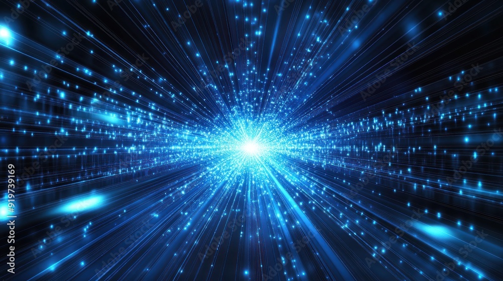 Abstract Blue Light Rays Abstract Blue Light Rays