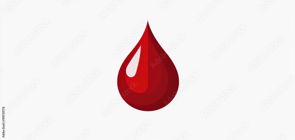 Fototapeta premium A vibrant red drop symbolizing warmth, life, and health, ideal for medical and wellness themes in design projects.