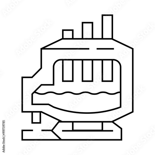 electric arc furnace steel production line icon vector. electric arc furnace steel production sign. isolated contour symbol black illustration