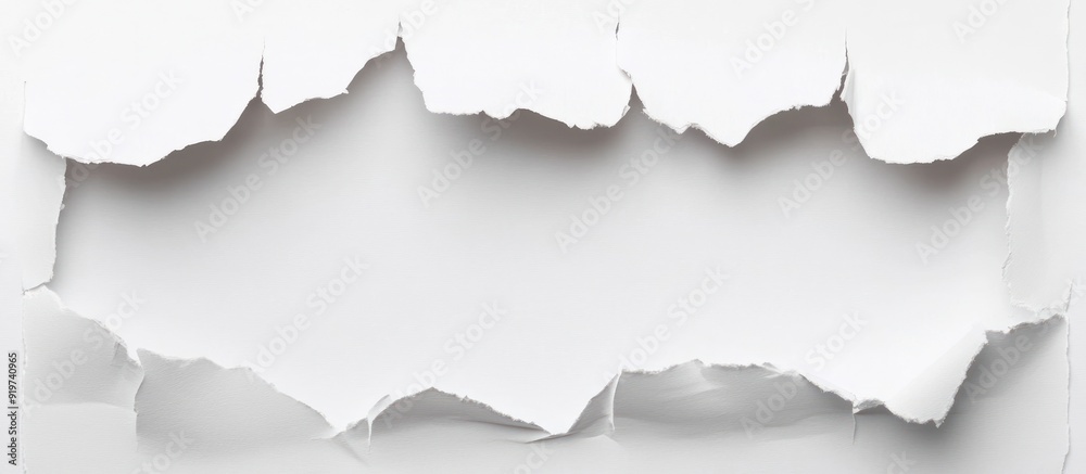 Torn White Paper with a Rectangular Opening Torn White Paper with a Rectangular Opening