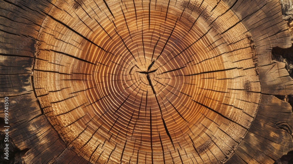 Fototapeta premium Cross-section view of a tree stump