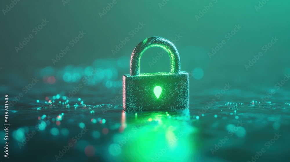 A padlock symbol with a glowing green light, signifying a secure connection. A padlock symbol with a glowing green light, signifying a secure connection.