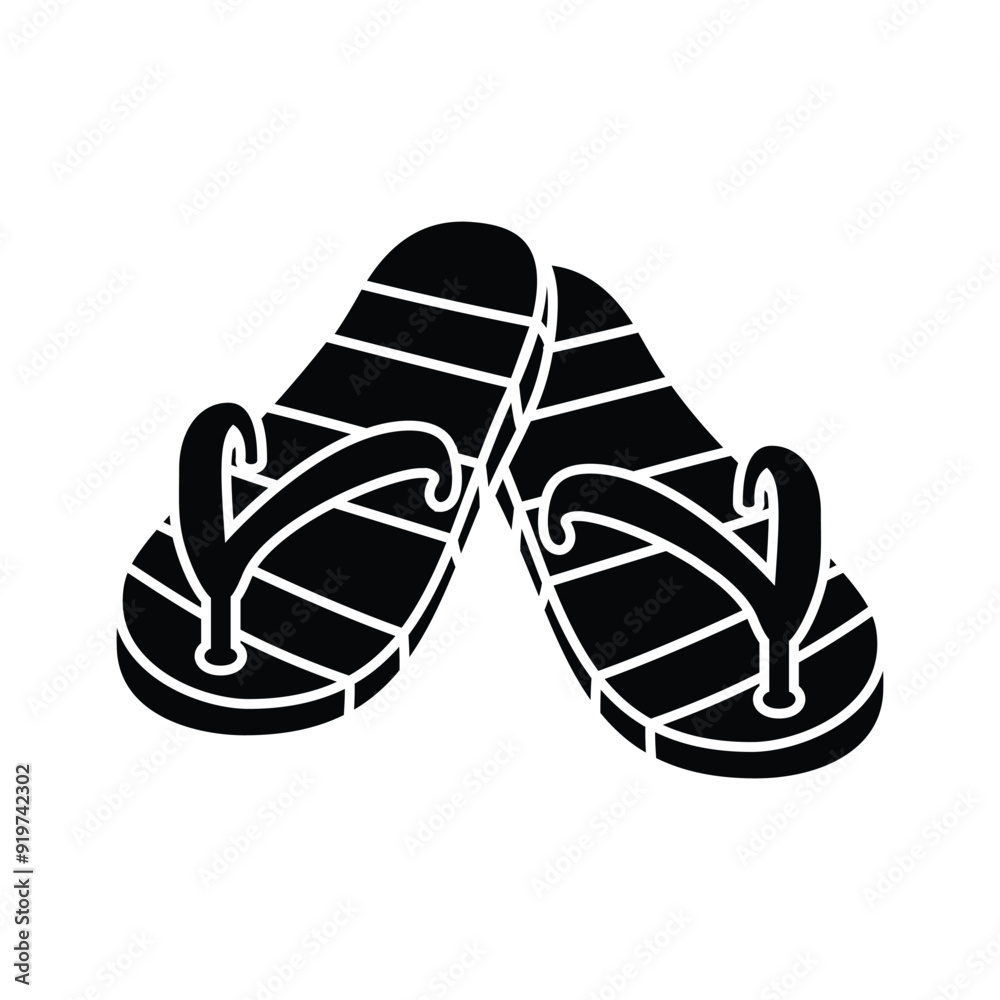 An icon of flip flops in modern style isolated on white background, editable vector An icon of flip flops in modern style isolated on white background, editable vector