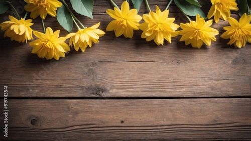Rustic Setting with Yellow Blooms