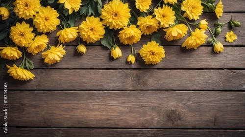 Rustic Setting with Yellow Blooms