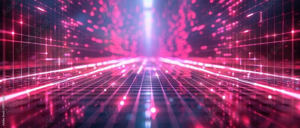 Abstract digital art with bright pink lights and glowing lines. Abstract digital art with bright pink lights and glowing lines.