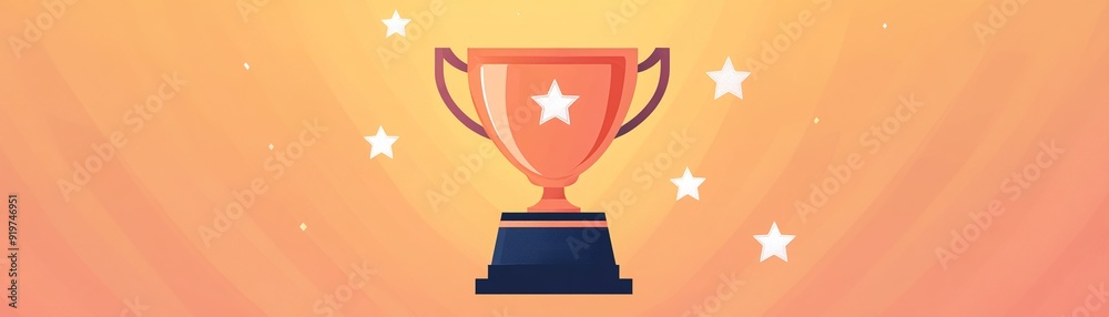 Simple vector of a trophy with stars around it Simple vector of a trophy with stars around it