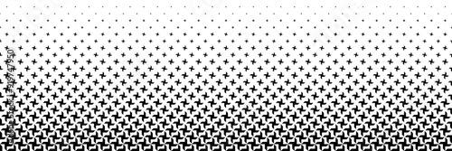 horizontal black halftone of propeller design for pattern and background.