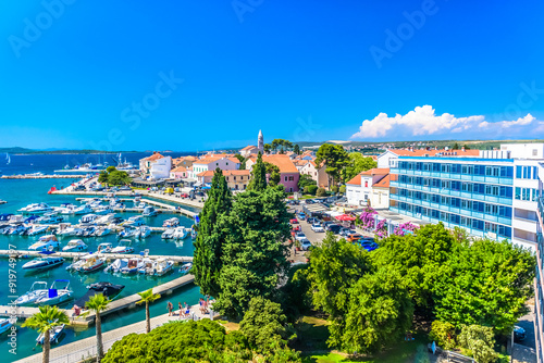 view of the city Biograd na moru, summer travel destination on Adriatic Sea, Croatia