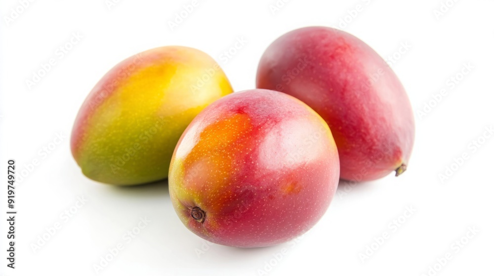 Fresh Mango Delicacy: Isolated and Vibrant on a Pristine White Background, Exuding Tropical Essence Fresh Mango Delicacy: Isolated and Vibrant on a Pristine White Background, Exuding Tropical Essence