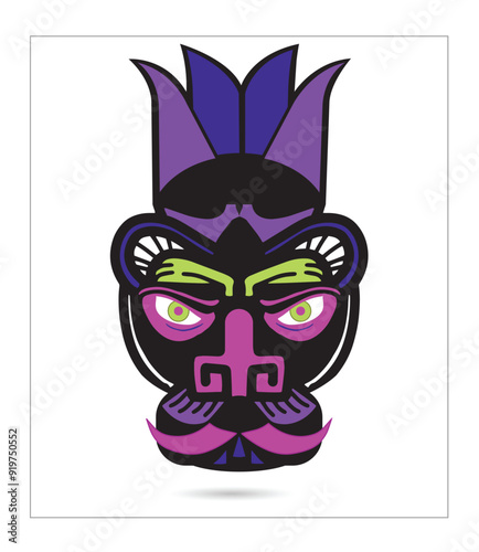 Head face vector illustration mascot design for t-shirts or stickers.