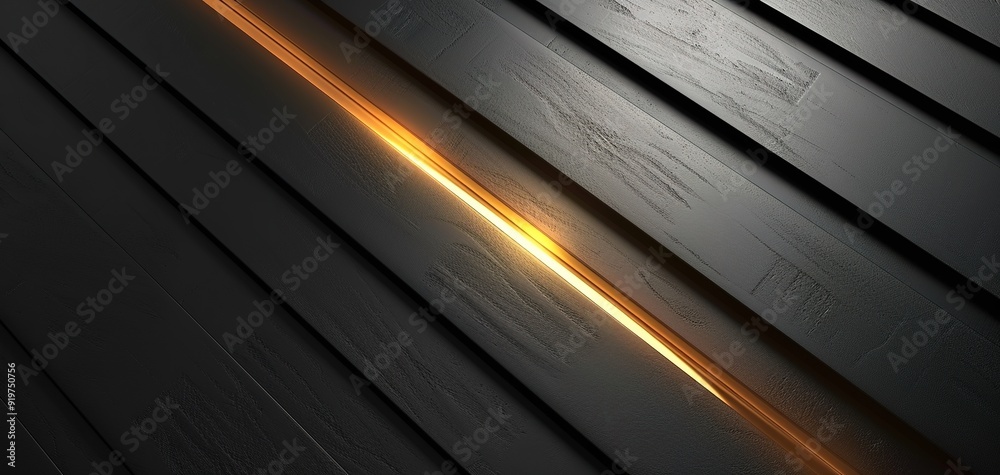 Abstract black wood background with glowing line. Abstract black wood background with glowing line.
