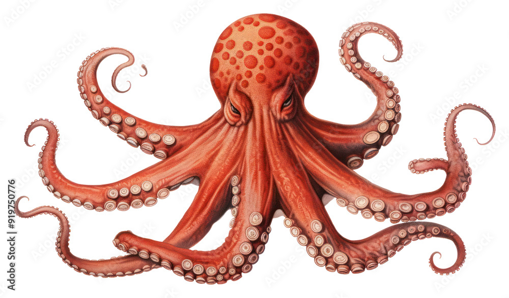Obraz premium PNG Octopus animal sea white background.