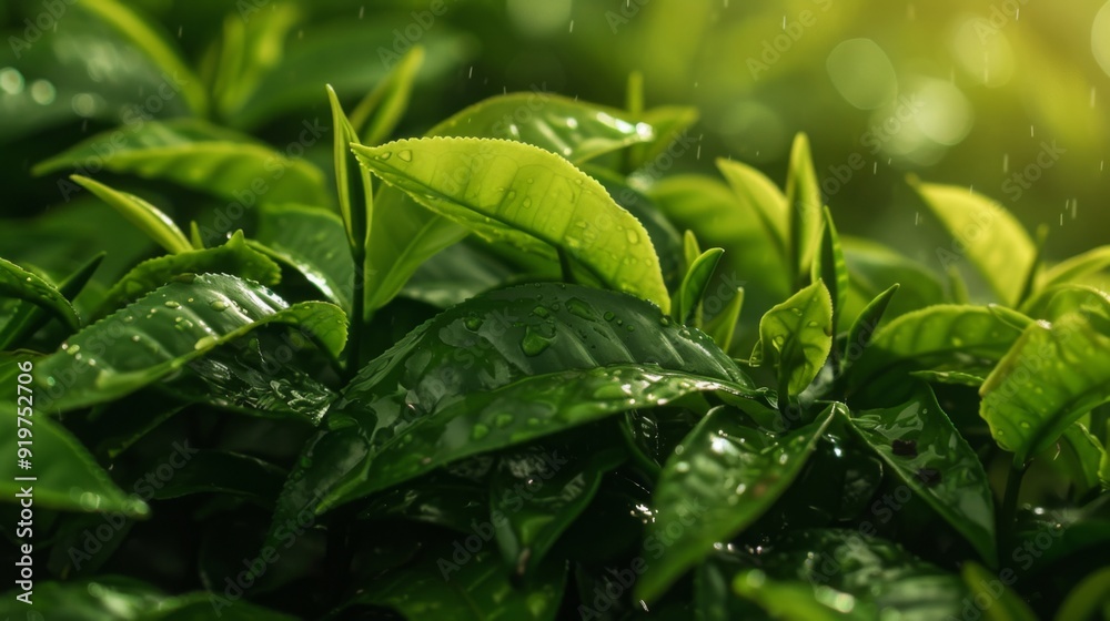 Freshly picked tea leaves Freshly picked tea leaves