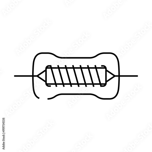 metal film resistor electronic component line icon vector. metal film resistor electronic component sign. isolated contour symbol black illustration