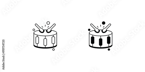 drum set icon with white background vector stock illustration