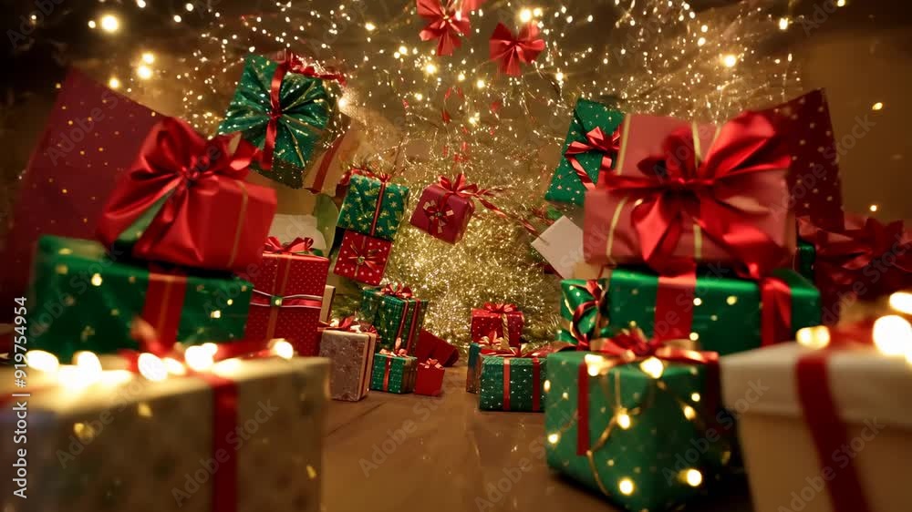 Several Christmas gift boxes for the New Year. A gift for the holiday spirit. Christmas sales concept. FHD video. Several Christmas gift boxes for the New Year. A gift for the holiday spirit. Christmas sales concept. FHD video.