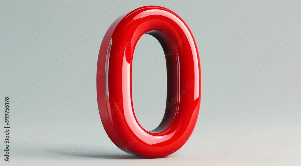 This striking 3D rendering of the numeral zero has a glossy finish and vibrant red hue, making it perfect for contemporary design projects and digital art needing a bold, modern look This striking 3D rendering of the numeral zero has a glossy finish and vibrant red hue, making it perfect for contemporary design projects and digital art needing a bold, modern look