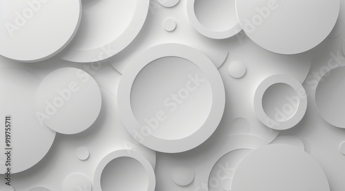 A contemporary and modern abstract background that showcases layered white circles and ovals beautifully